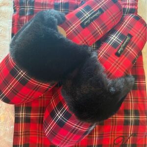 Victoria's Secret Red and Black Plaid Slippers